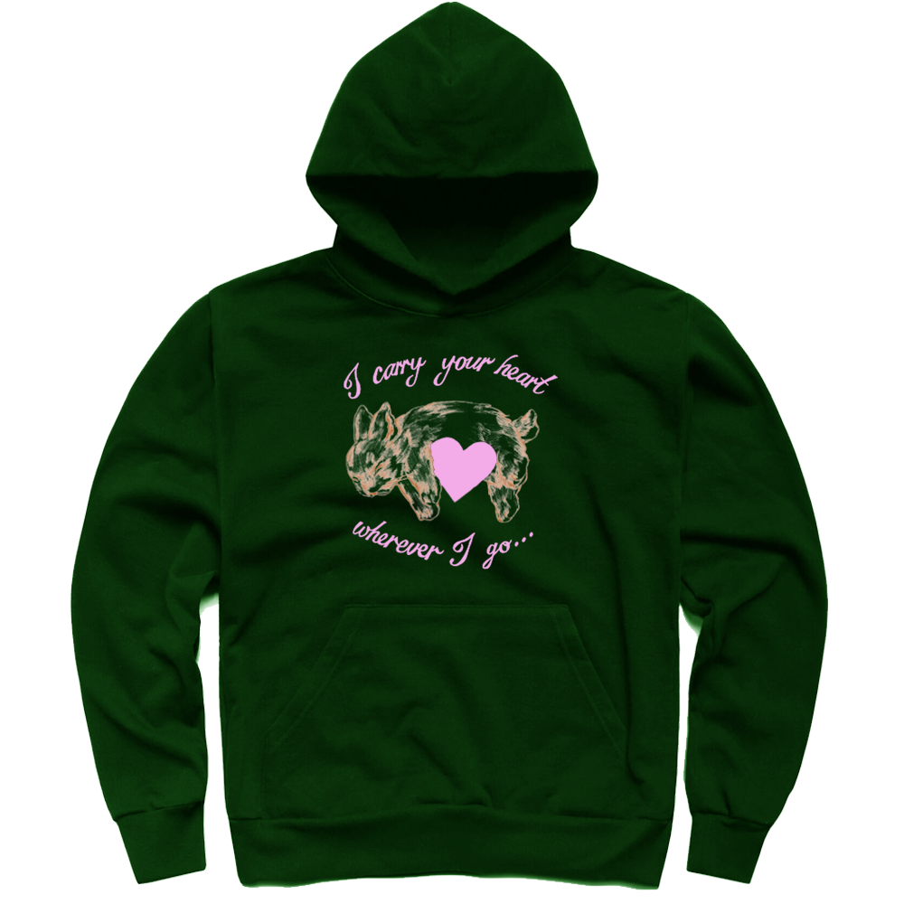 CARRY YOUR HEART HOODIE FOREST GREEN