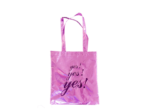 YES YES YES SMALL PINK SHOPPING TOTE