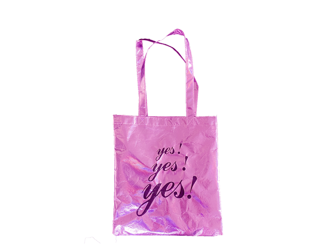 YES YES YES SMALL PINK SHOPPING TOTE