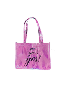 YES YES YES LARGE PINK SHOPPING TOTE